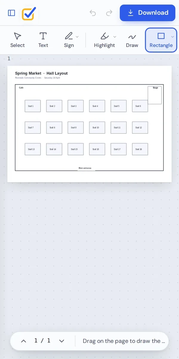Add shapes to PDF on a phone