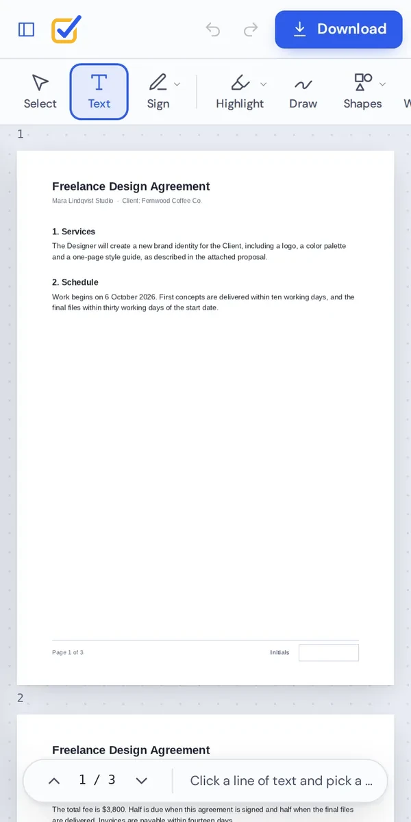 Change font in PDF files on a phone