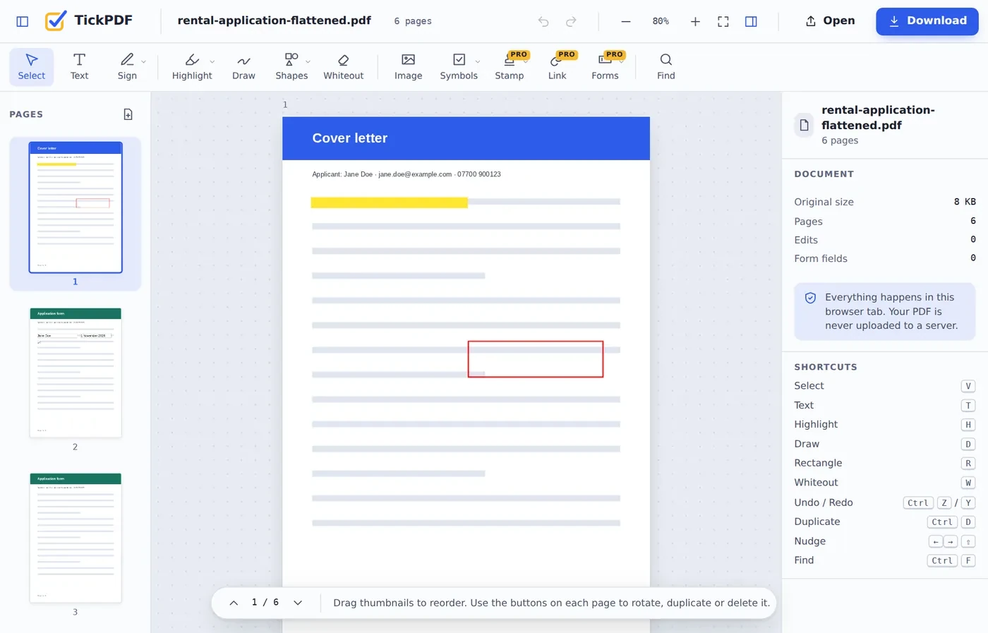 Form answers fixed on the page after you flatten PDF forms
