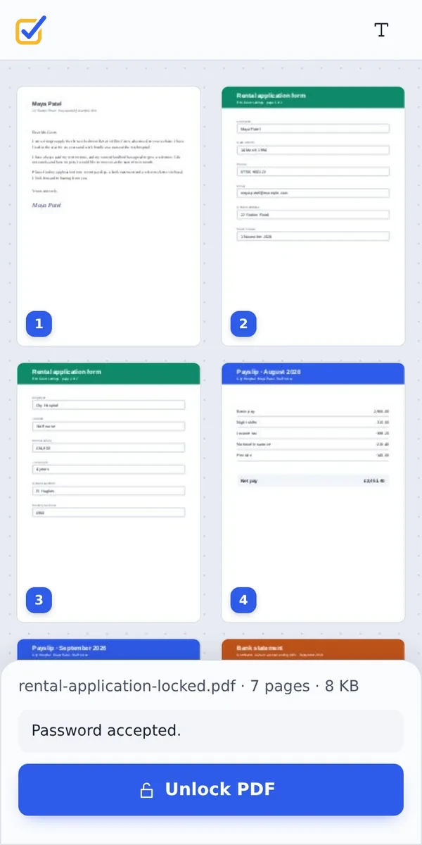 Unlock PDF files on a phone