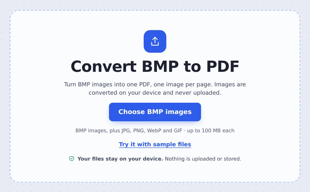 Choose BMP images to convert BMP to PDF