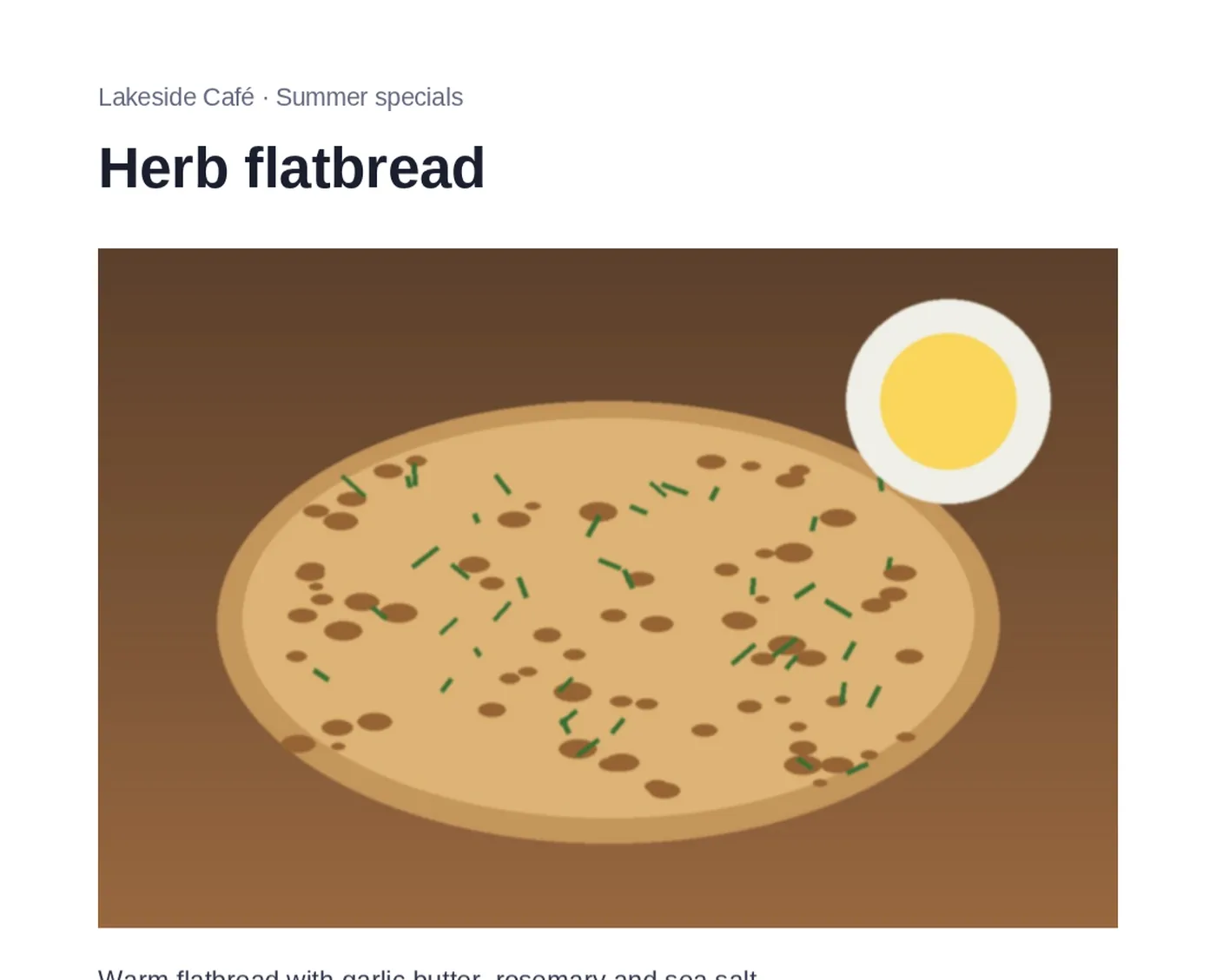 A menu photo replaced with a new picture after you edit images in PDF