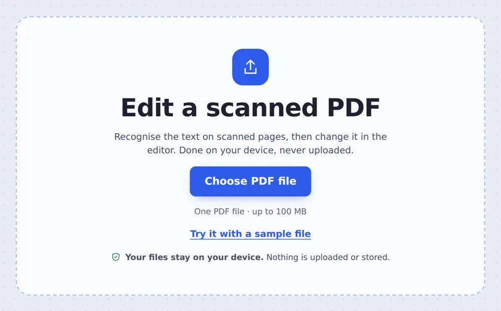 Choose a scan to edit scanned PDF text