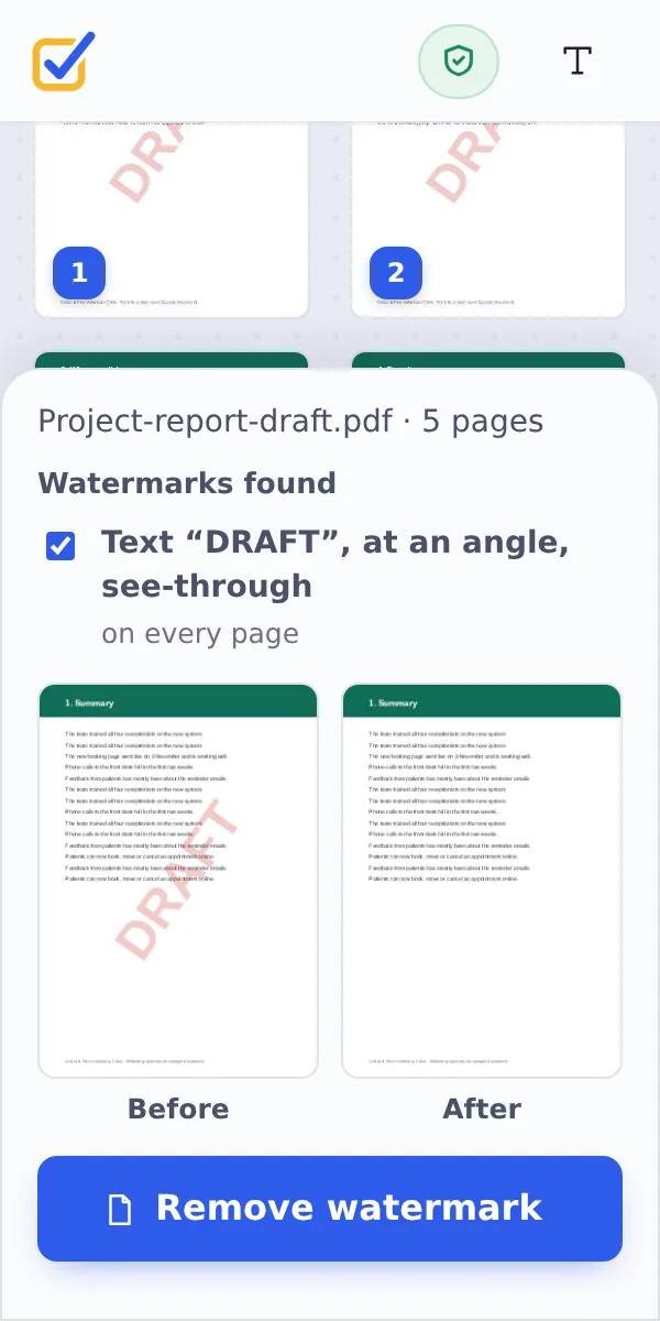 Remove watermark from PDF on a phone